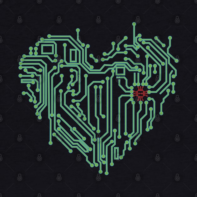 Computer Chip CPU Core Heart for Electrical Engineers Nerds by mikels